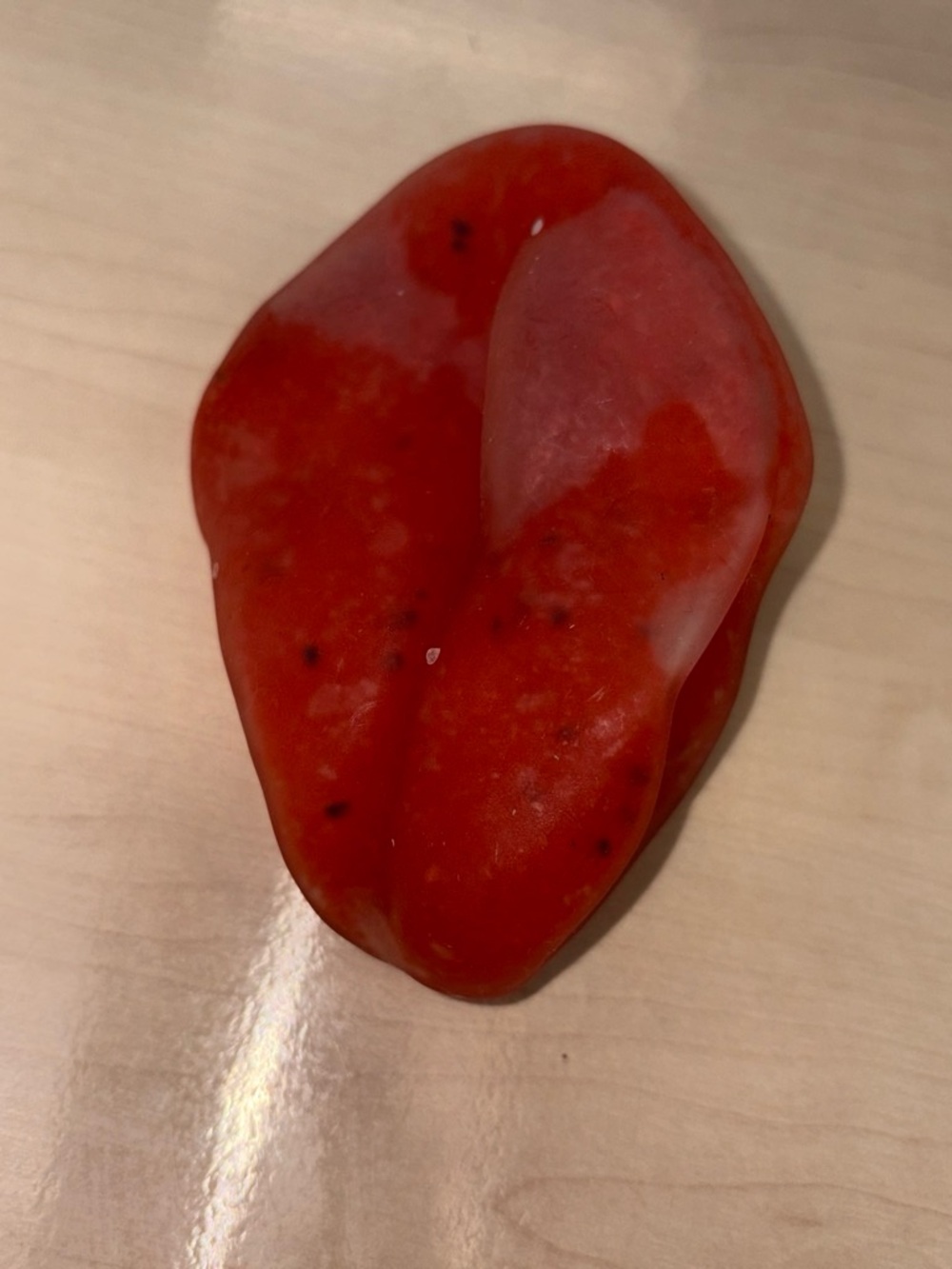 SHEIN Red Smooth Learning Pebble Toy